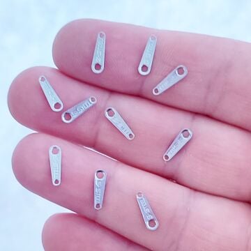 ÇLA-075 A Kalite Gümüş Renk 316L Cerrahi Çelik S.Steel Yazılı Uzatma Sallantısı