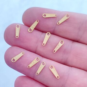 ÇLA-76 A Kalite Kaplama Altın Renk 316L Cerrahi Çelik S.Steel Yazılı Uzatma Sallantısı