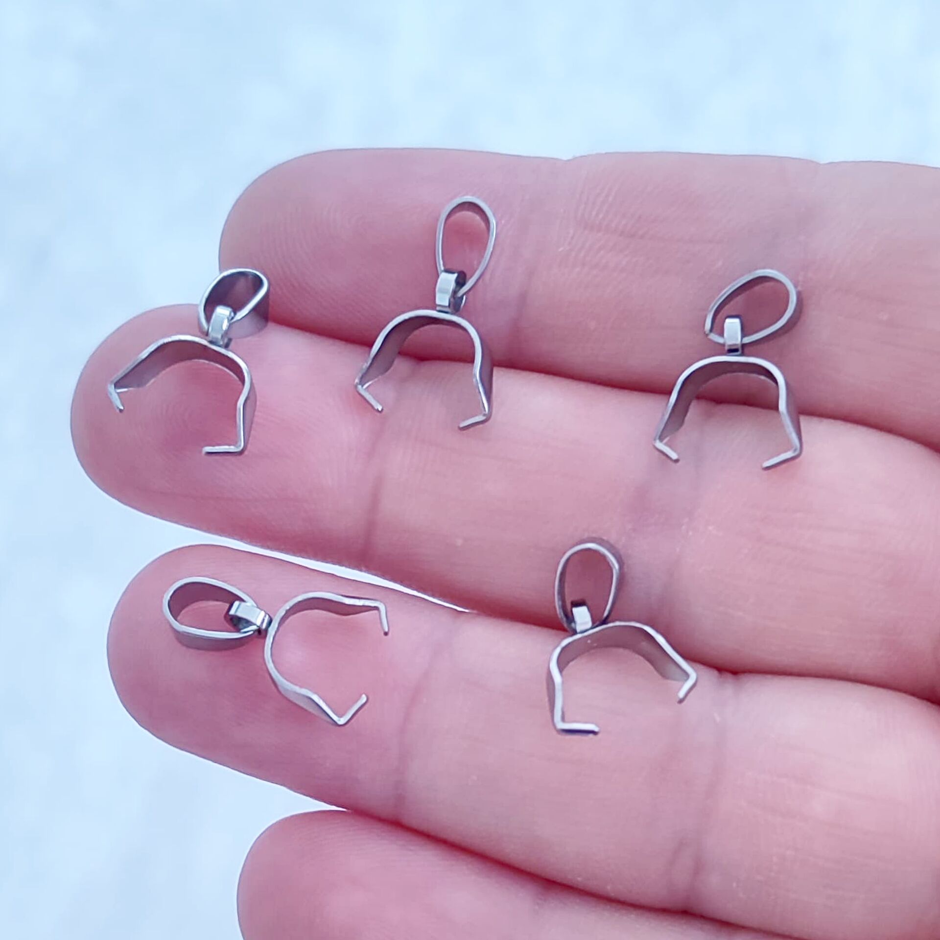 ÇLA-77 A Kalite Gümüş Renk 316L Cerrahi Çelik Halkalı Mengeç