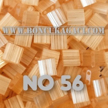 No: 56 Miyuki Boncuk , MİYUKİ TİLA  BONCUK TL2555 Yarı Şeffaf Parlak Şeftali5 gr