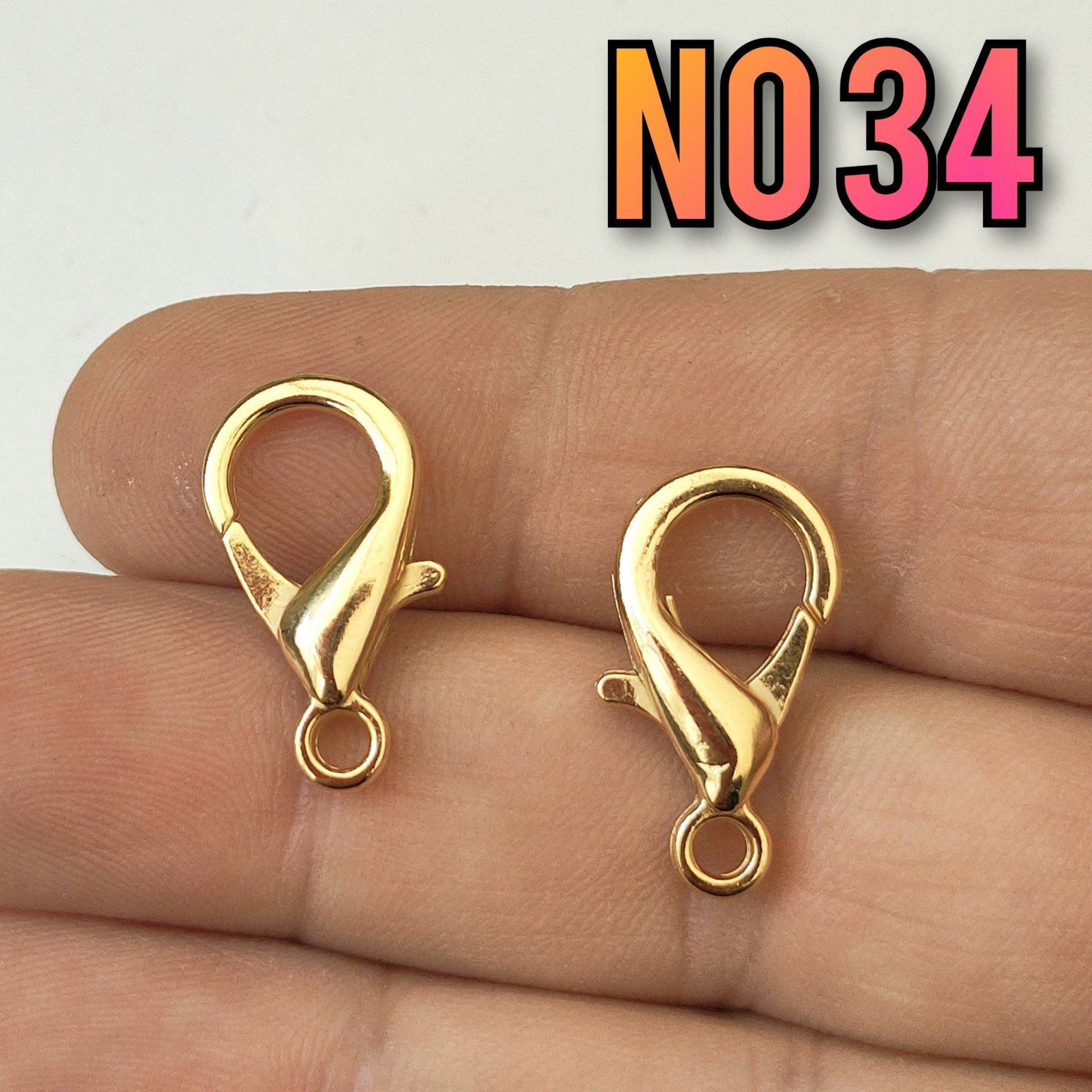 No : 34 24 Ayar Parlak Altın Kaplama Papağan - 20 mm (505) - 2 adet