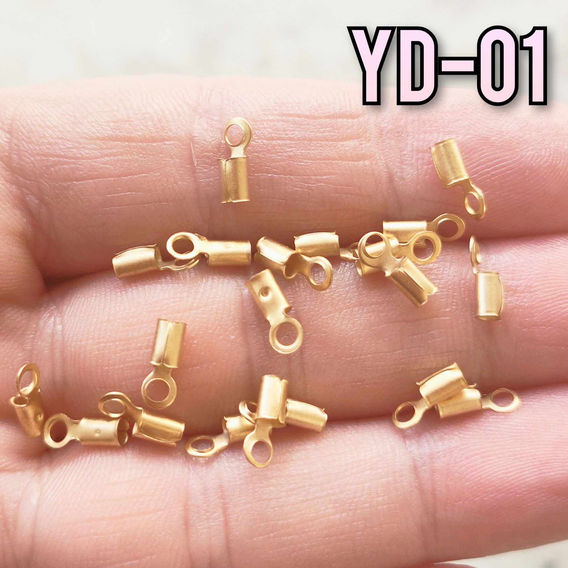 YD-01 24 Ayar Mat Altın Kaplama Yuvarlak Deri Kapama 3 mm