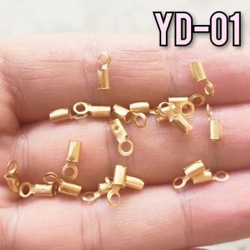 YD-01 24 Ayar Mat Altın Kaplama Yuvarlak Deri Kapama 3 mm