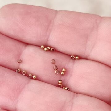 ÇLB-21 A Kalite Kaplama Altın Renk 316L Çelik Bit Boncuk 2 mm