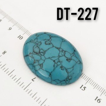 Dt-227 Oval Kabaşon İmitasyon Turkuaz 40*30 mm