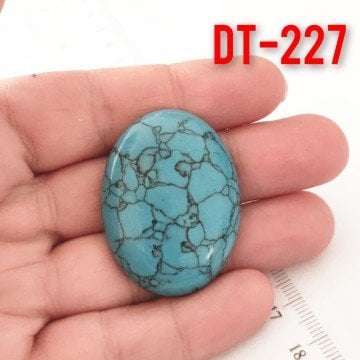 Dt-227 Oval Kabaşon İmitasyon Turkuaz 40*30 mm