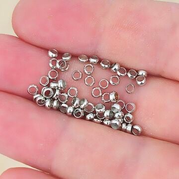 BT-09 Gümüş Renk 3 x 2 mm Yuvarlak Pirinç Bit Sıkıştırma