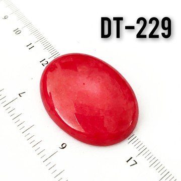 Dt-229 Oval Kabaşon Ceyt Mercan Kırmızı 40*30 mm