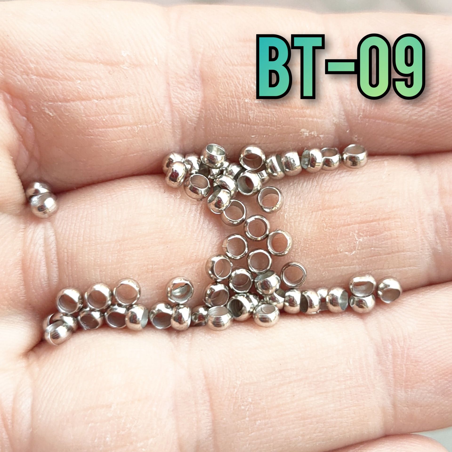 BT-09 Gümüş Renk 3 x 2 mm Yuvarlak Pirinç Bit Sıkıştırma