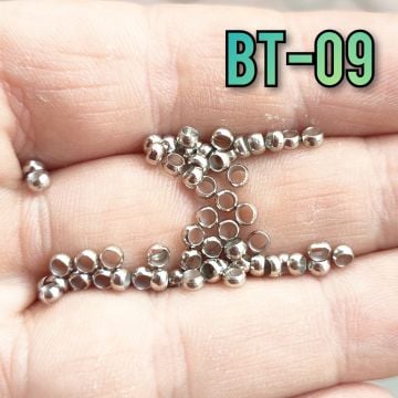 BT-09 Gümüş Renk 3 x 2 mm Yuvarlak Pirinç Bit Sıkıştırma