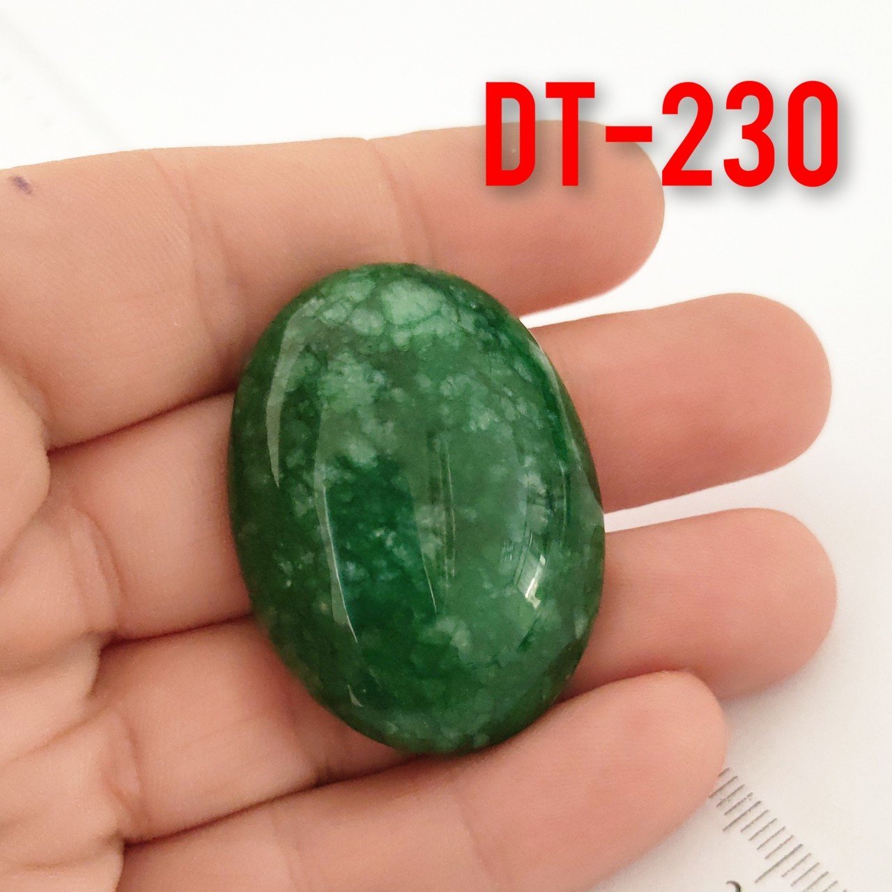 Dt-230 Oval Kabaşon Ceyt Alacalı Yeşil 40*30 mm