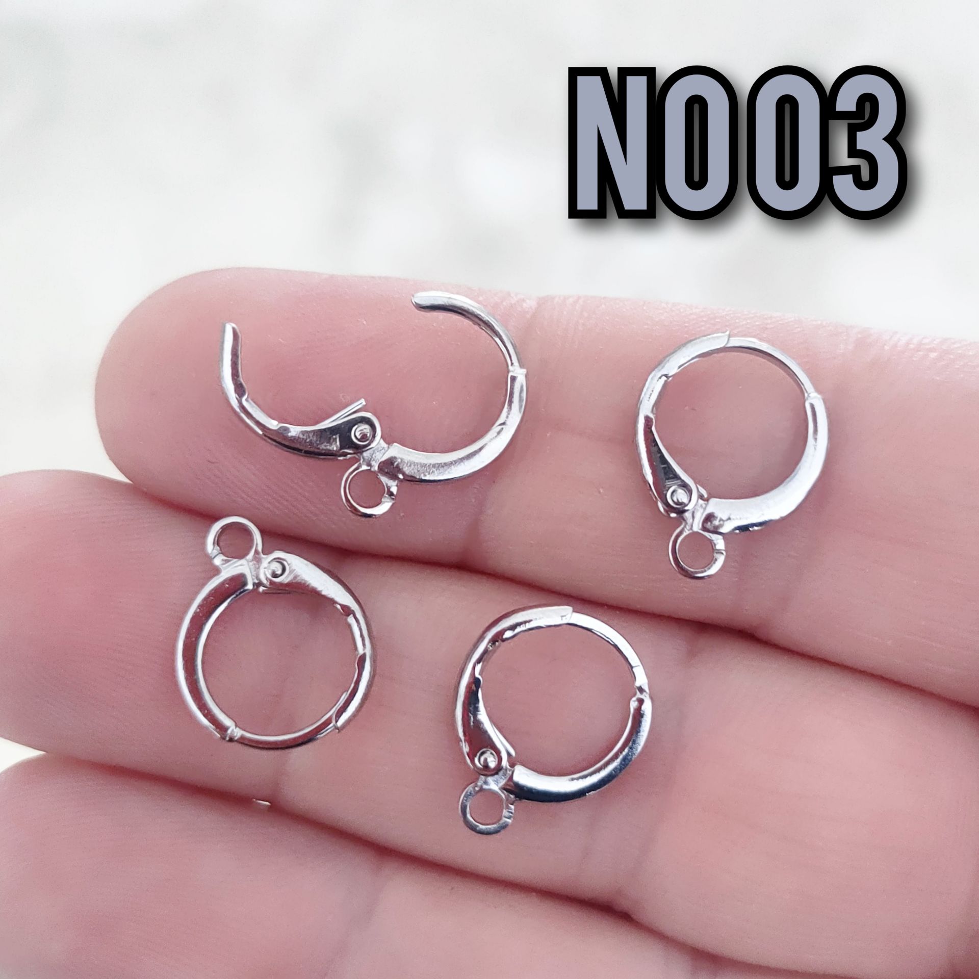 No : 03 Rodyum Kaplama Küpe Klipsi 10 mm