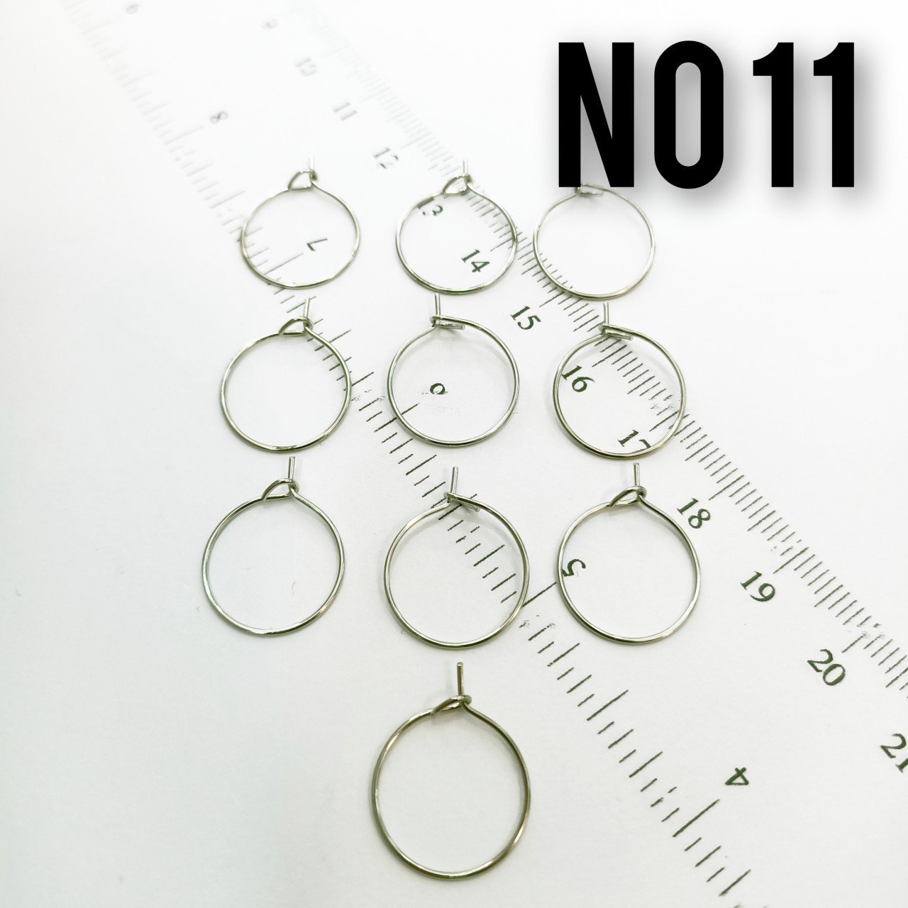 No : 11 Rodyum Kaplama Küpe Halkası 15 mm