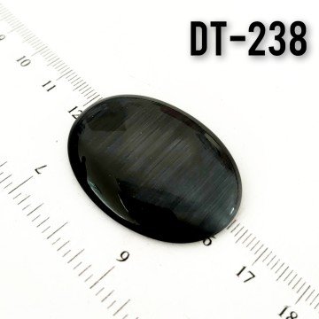 Dt-238 Oval Kabaşon Kedi Gözü Siyah 40*30 mm