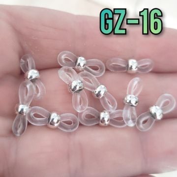 Gz-16 Gümüş Renk Aparatlı Şeffaf Gözlük Lastiği Küçük Boy