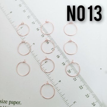 No : 13 Rose Kaplama Küpe Halkası 15 mm