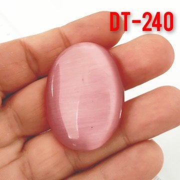 Dt-240 Oval Kabaşon Kedi Gözü Pembe 40*30 mm