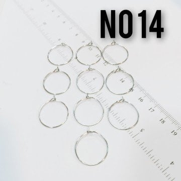 No : 14 Rodyum Kaplama Küpe Halkası 20 mm