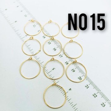 No : 15 24 Ayar Altın Kaplama Küpe Halkası 20 mm