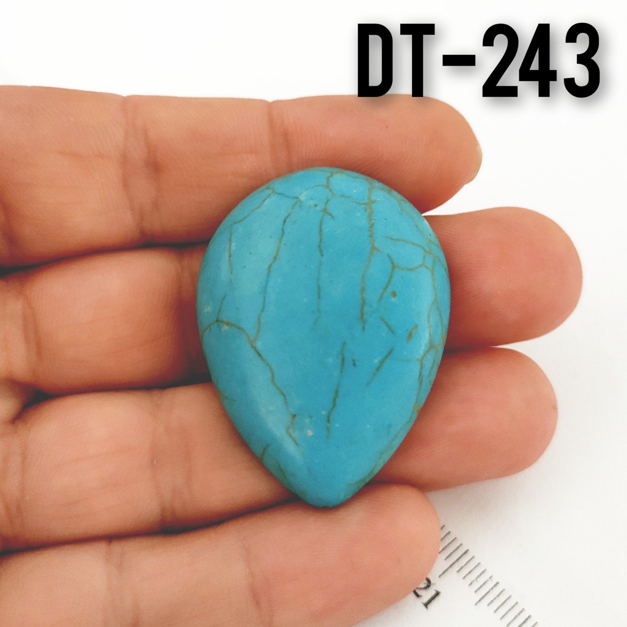 Dt-243 İmitasyon Turkuaz Damla Kabaşon 40*30 mm