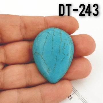 Dt-243 İmitasyon Turkuaz Damla Kabaşon 40*30 mm
