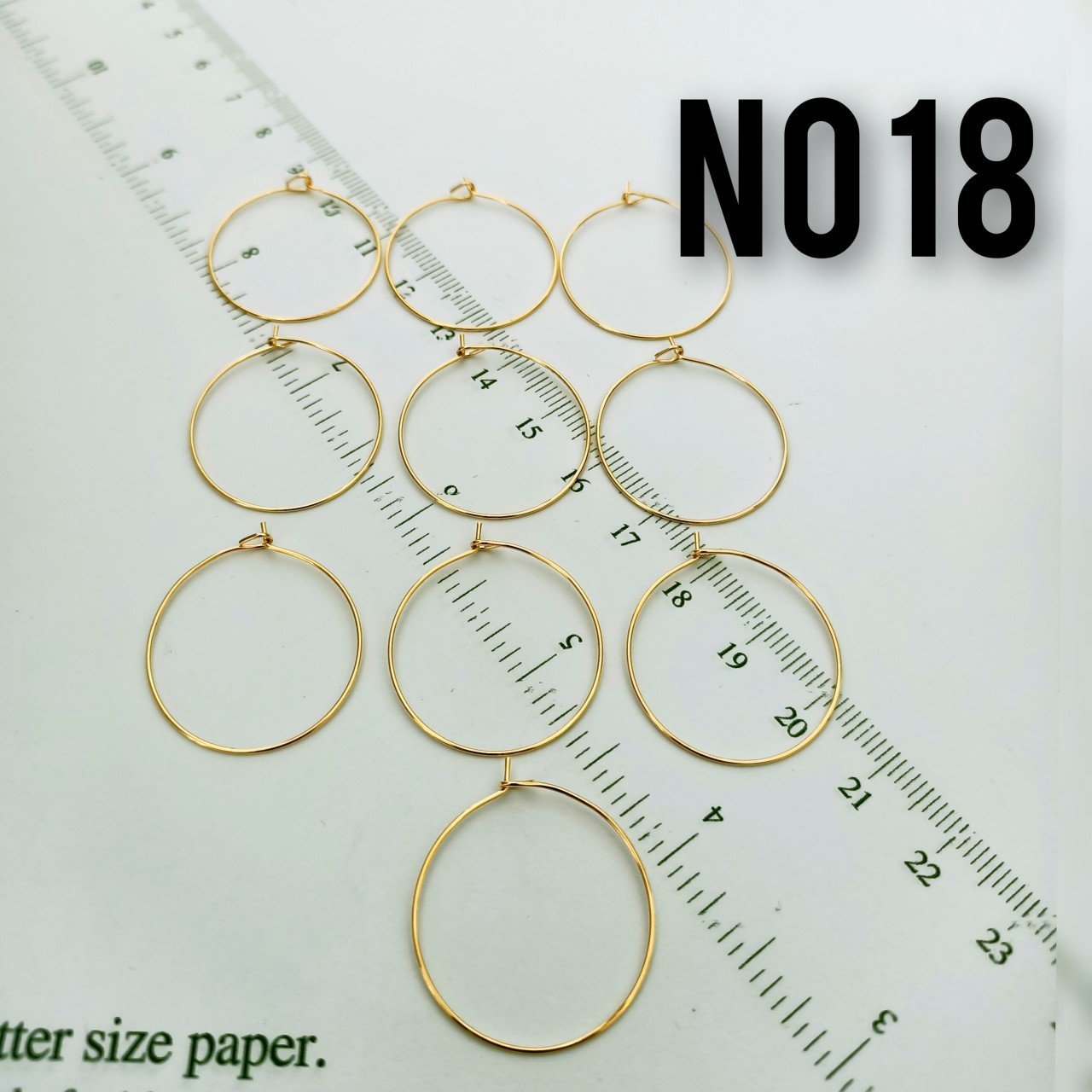 No : 18 24 Ayar Altın Kaplama Küpe Halkası 25 mm