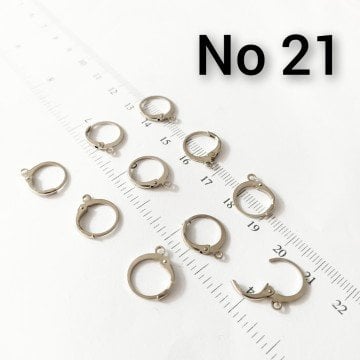 No : 21 Gümüş Renk Pirinç Küpe Klipsi 11 mm