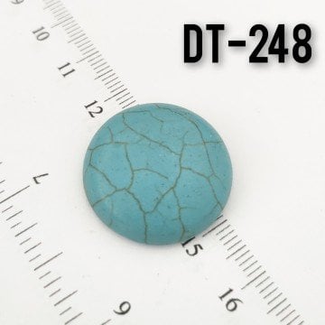 Dt-248 İmitasyon Turkuaz Yuvarlak Kabaşon 25 mm