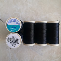 No 02 Mez Nylbond Boncuk İpi 60 metre No:1000 Siyah