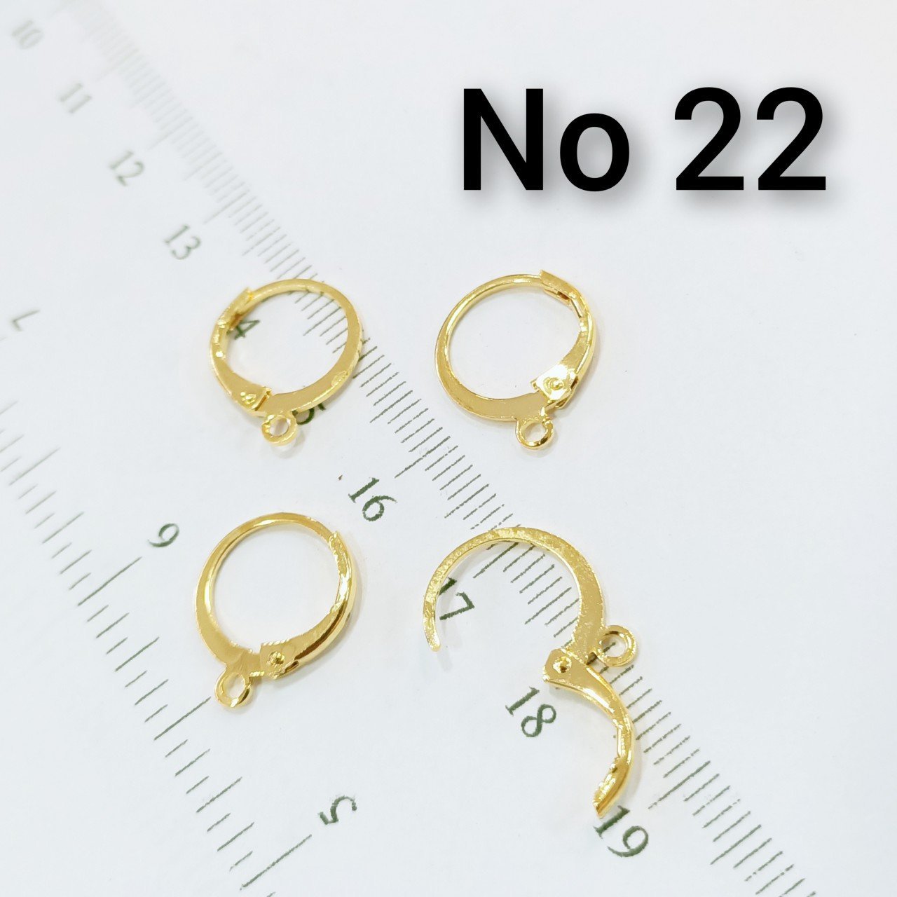 No : 22 24 Ayar Altın Kaplama Küpe Klipsi 11 mm