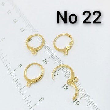 No : 22 24 Ayar Altın Kaplama Küpe Klipsi 11 mm