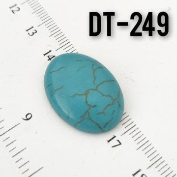 Dt-249 İmitasyon Turkuaz Oval Kabaşon 25*18 mm