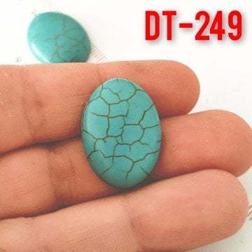 Dt-249 İmitasyon Turkuaz Oval Kabaşon 25*18 mm
