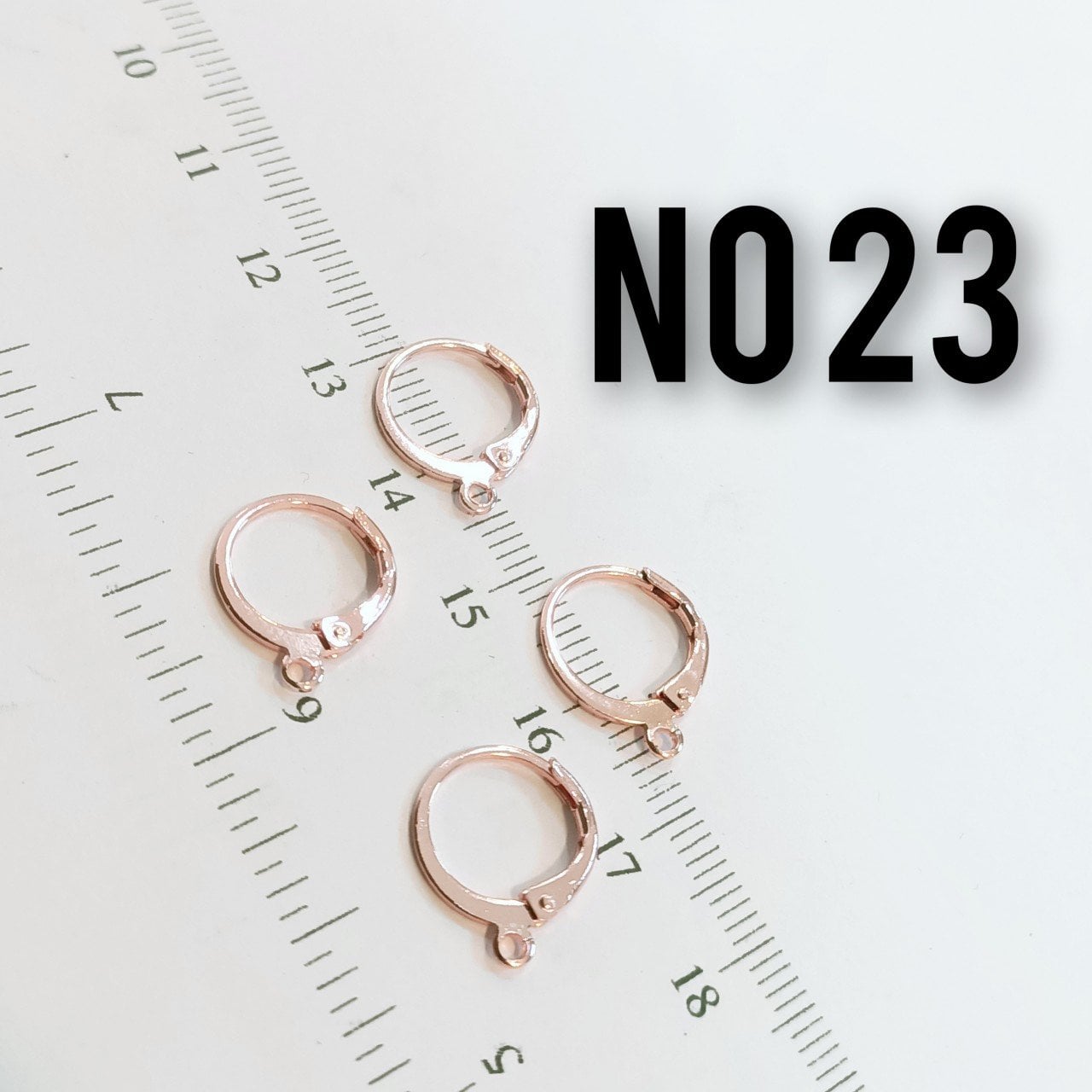 No : 23 Rose Kaplama Pirinç Küpe Klipsi 11 mm