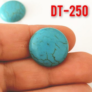 Dt-250 İmitasyon Turkuaz Yuvarlak Kabaşon 20 mm