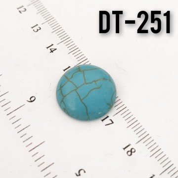 Dt-251 İmitasyon Turkuaz Yuvarlak Kabaşon 18 mm