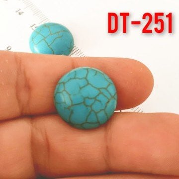 Dt-251 İmitasyon Turkuaz Yuvarlak Kabaşon 18 mm