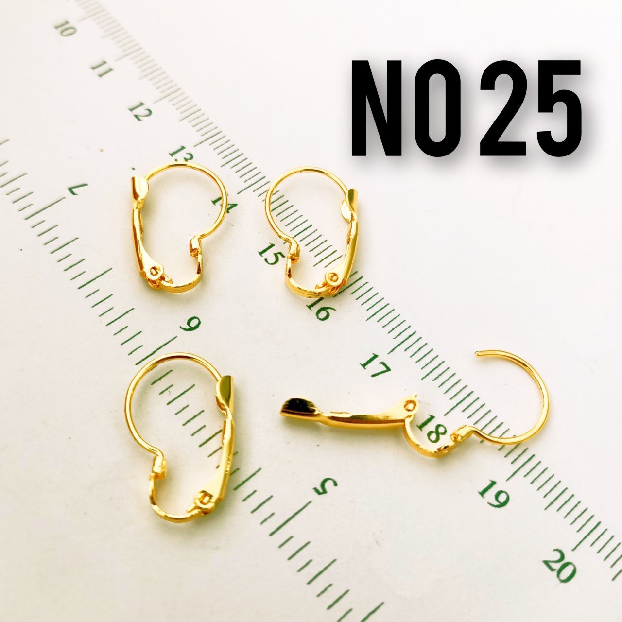 No : 25 Altın Kaplama Pirinç Küpe Klipsi 20*12 mm