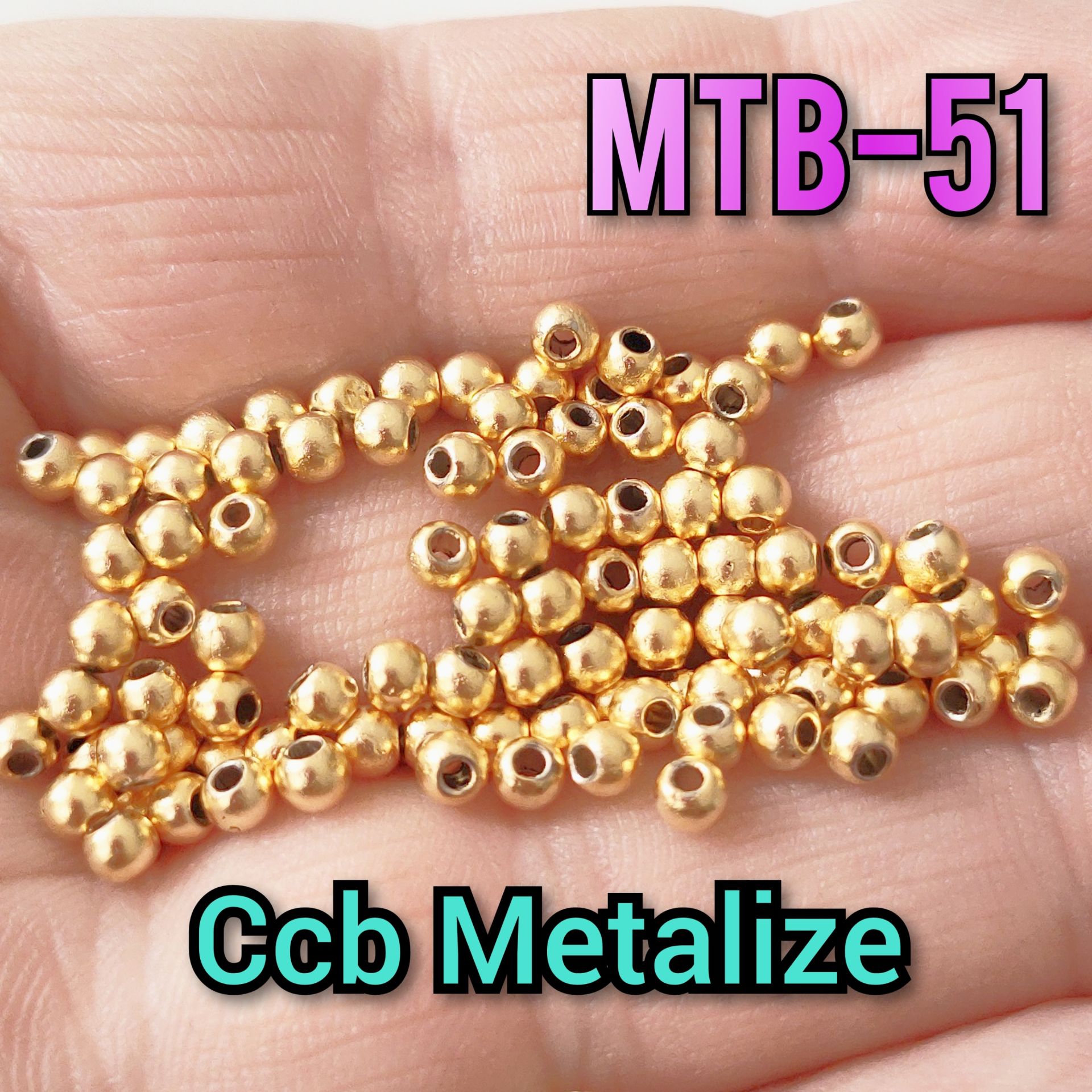 MTB-51 24 Ayar Mat Altın Kaplama CCB Boncuk 3 mm