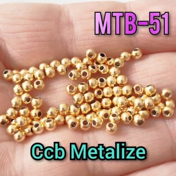MTB-51 24 Ayar Mat Altın Kaplama CCB Boncuk 3 mm
