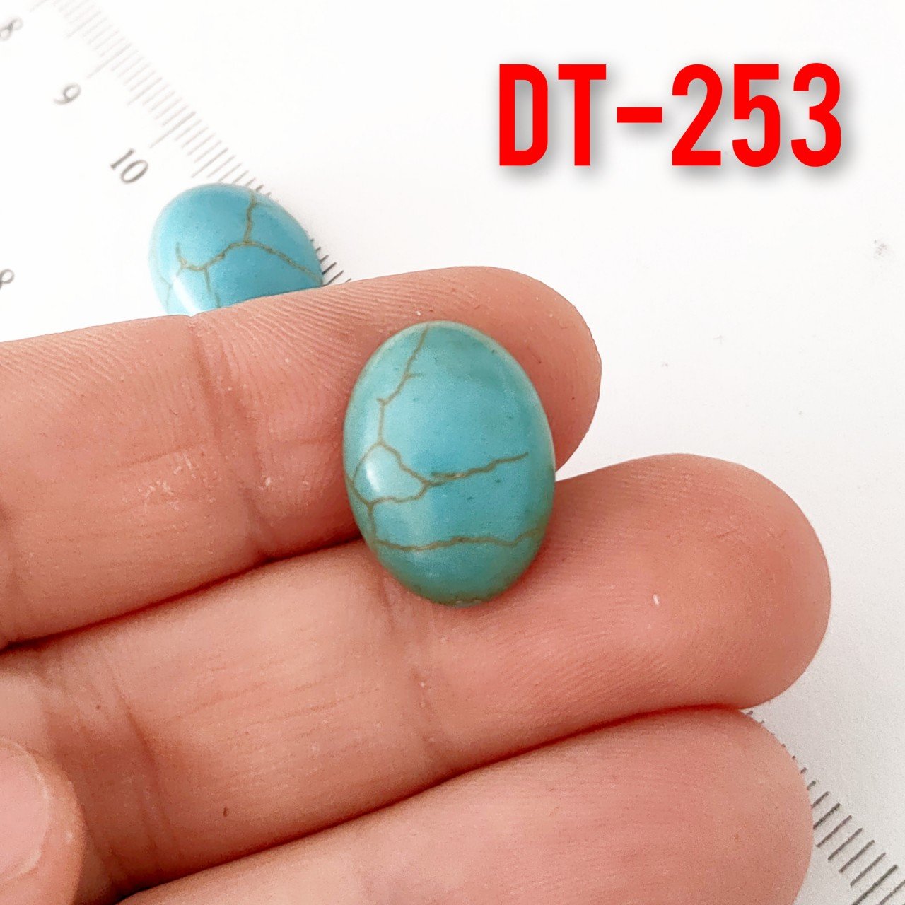 Dt-253 İmitasyon Turkuaz Oval Kabaşon 18*13 mm