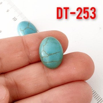 Dt-253 İmitasyon Turkuaz Oval Kabaşon 18*13 mm