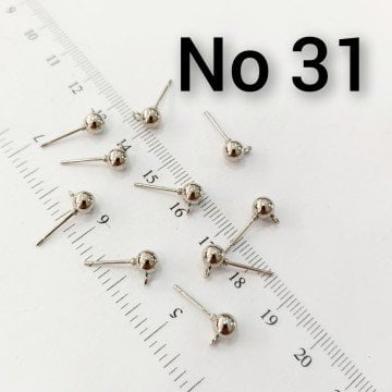 No : 31 Nikel Kaplama Top Çivi Küpe