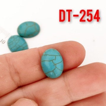 Dt-254 İmitasyon Turkuaz Oval Kabaşon 16*12 mm