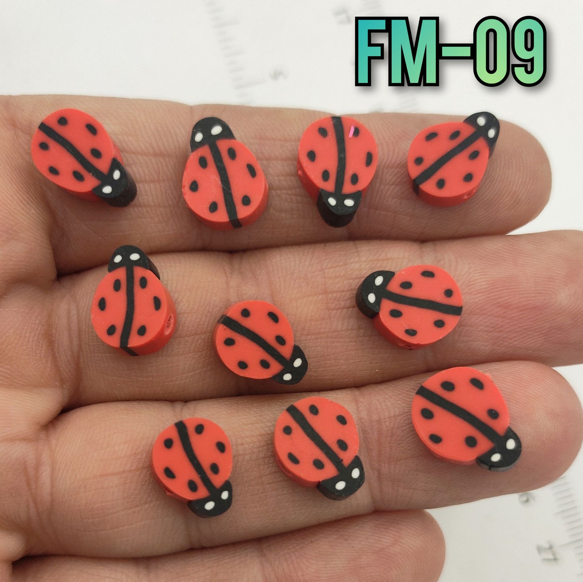 Fm-09 Uğur Böceği Figür Fimo Boncuk