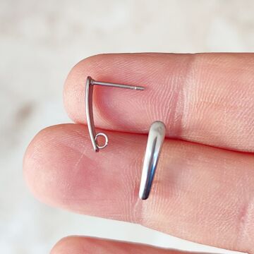 ÇLK-84 A Kalite Gümüş Renk 316L Cerrahi Çelik Küpe Aparatı