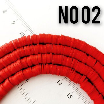 No : 02 Kırmızı Fimo  Hamur Boncuk
