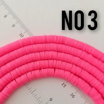 No : 03 Canlı Pembe Fimo  Hamur Boncuk