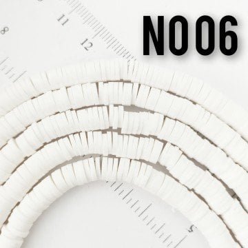 No : 06 Beyaz Fimo Hamur Boncuk