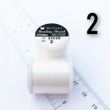 Miyuki Boncuk İpi - 50 metre - No:02 Kırık Beyaz (Yüksek Dayanıklı İnce Takı İpi)